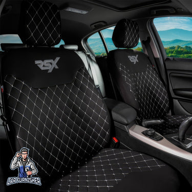 Car Seat Protector - Rsx Sport Design Black 2x Front Seat Fabric